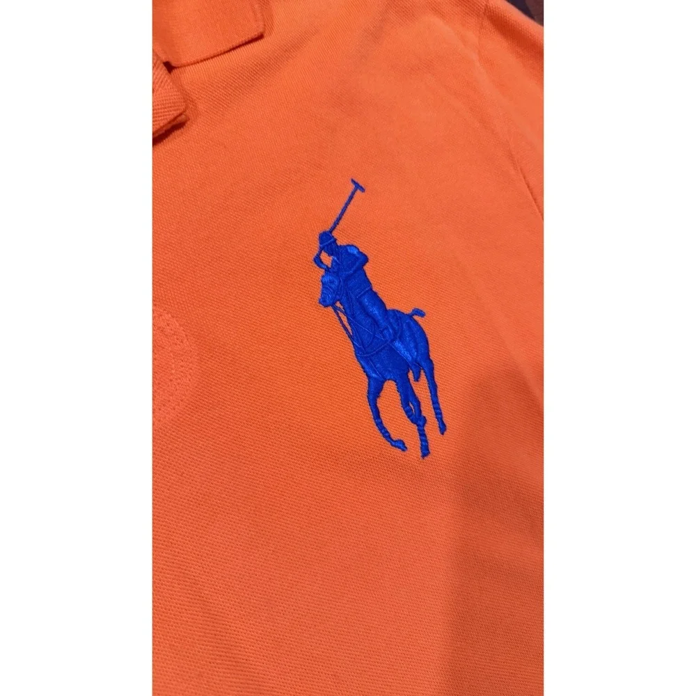Polo Ralph Lauren Custom Fit Crest Shirt Golf Patch‎ Orange X-Large 100% Cotton
